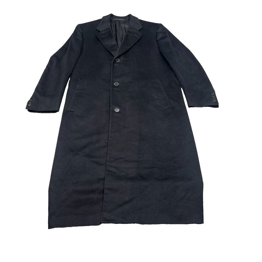 Neiman Marcus Ing Loro Piana Trench Coat Adult 46 Black 100% Cashmere Wool